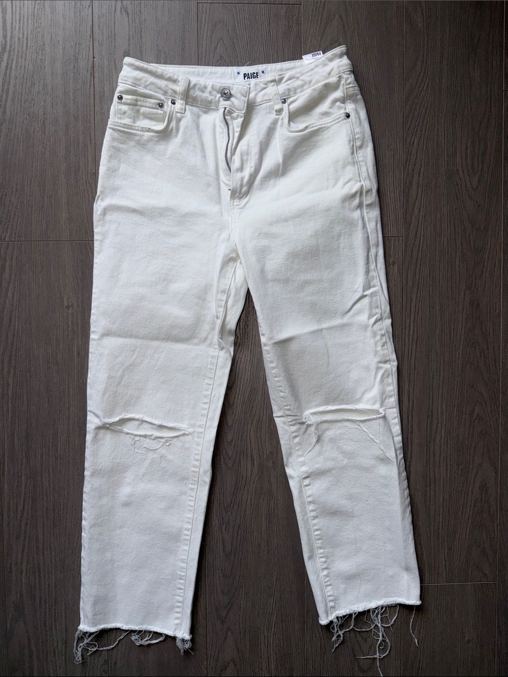 PAIGE Stella Crop White Jeans
